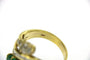 Bague 55 Bague contrarié en or jaune 18 ct avec diamants et émeraude 58 Facettes 13620