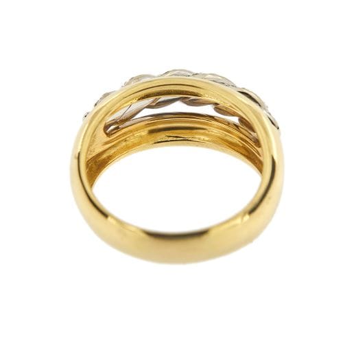 Bague 66 Bague bandeau deux ors 18 ct à diamants 58 Facettes 21797