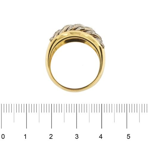 Bague 66 Bague bandeau deux ors 18 ct à diamants 58 Facettes 21797