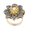 Bague Bague fleur - Citrine et diamants en or rose 18 ct 58 Facettes 35956
