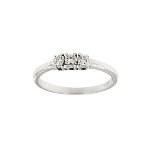 Bague 55 Bague trilogie - Bague en or blanc 18 ct et diamants 0,18 ct 58 Facettes 22500