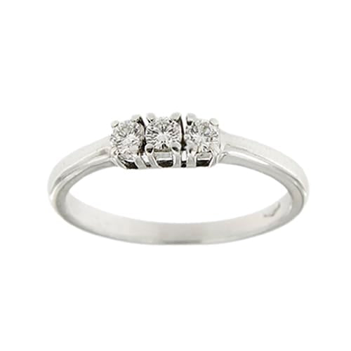 Bague 55 Bague trilogie - Bague en or blanc 18 ct et diamants 0,18 ct 58 Facettes 22500