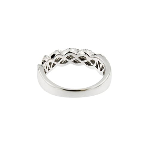 Bague 55 Bague rivière ondulée - Diamants 1,00 ct en or blanc 18 ct 58 Facettes 37816