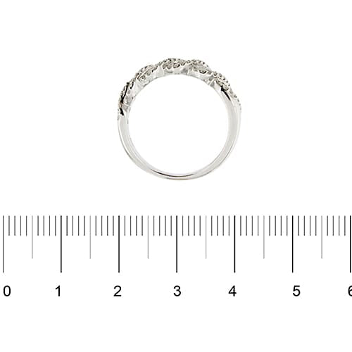 Bague 55 Bague rivière ondulée - Diamants 1,00 ct en or blanc 18 ct 58 Facettes 37816