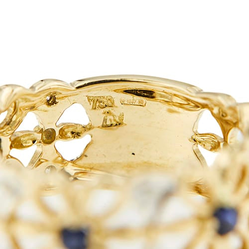 Bague Bague bandeau - or jaune 18 ct, saphirs et diamants 58 Facettes 35044