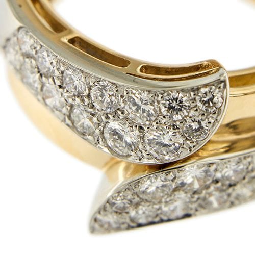 Bague 53 Bague jonc à diamants en or jaune et or blanc 18 ct 58 Facettes 35066