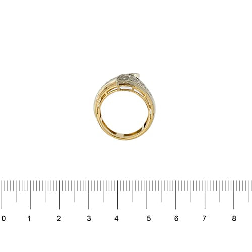 Bague 53 Bague jonc à diamants en or jaune et or blanc 18 ct 58 Facettes 35066