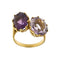 Bague Bague - Ametista et Rose de France en or jaune 18 ct 58 Facettes 30179