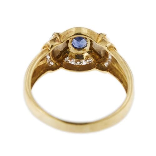 Bague 63 Bague vintage nœud en or jaune 18 ct, saphir et diamants 58 Facettes 27454