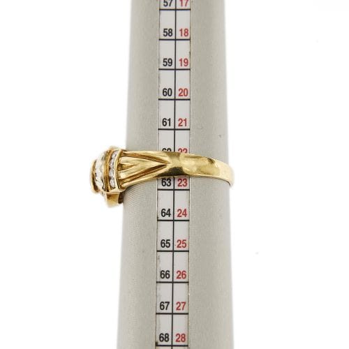 Bague 63 Bague vintage nœud en or jaune 18 ct, saphir et diamants 58 Facettes 27454