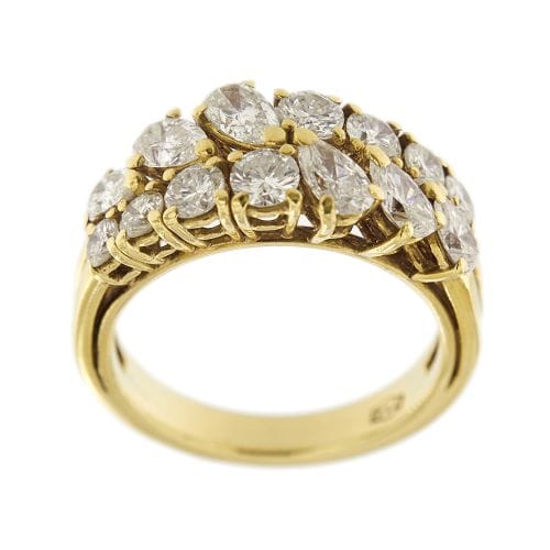 Bague 52 Bague rivière - Bague en or jaune 18 ct et diamants 2,24 ct 58 Facettes 27730