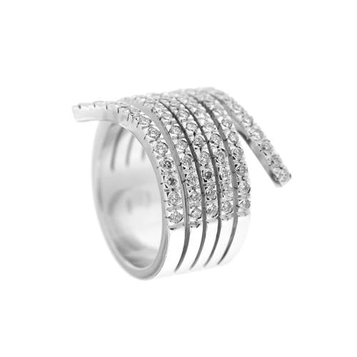 Bague 56 Bague bandeau en or blanc 18 ct et diamants 58 Facettes 20844