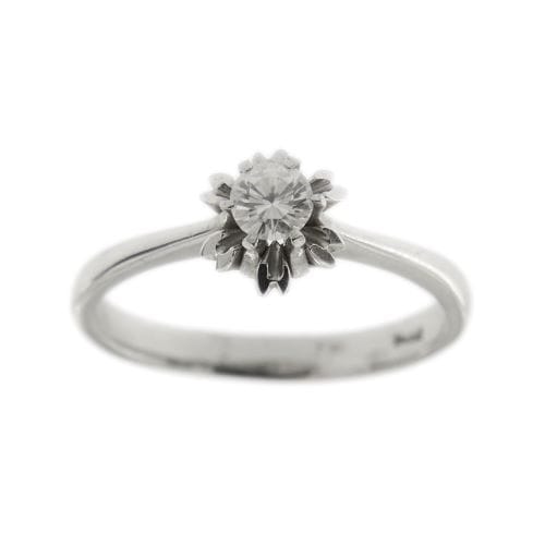 Bague Bague solitaire fleur - Diamant 0,29 ct en or blanc 18 kt 58 Facettes 28714