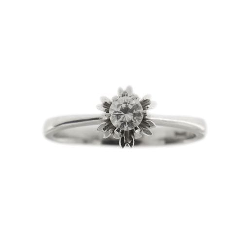 Bague Bague solitaire fleur - Diamant 0,29 ct en or blanc 18 kt 58 Facettes 28714