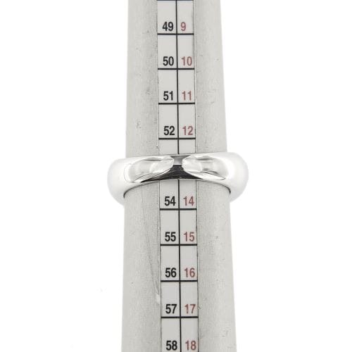 Bague 53 Bague jonc bombée en or blanc 18 ct sertie de diamants 58 Facettes 34509