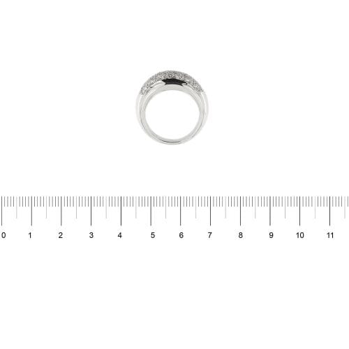 Bague 53 Bague jonc bombée en or blanc 18 ct sertie de diamants 58 Facettes 34509