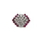 Bague 53 Bague hexagonale - Rubis et diamants en or blanc 18 ct 58 Facettes 40602