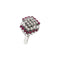 Bague 53 Bague hexagonale - Rubis et diamants en or blanc 18 ct 58 Facettes 40602