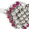 Bague 53 Bague hexagonale - Rubis et diamants en or blanc 18 ct 58 Facettes 40602