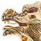 Bague 56 Roberto Coin - Bague dragon en or rose et or blanc avec diamants et rubis 58 Facettes 39051