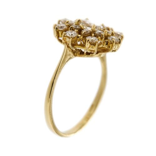 Bague Bague fleur - Diamants en or jaune 18 ct 58 Facettes 25381