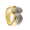 Bague Bague bandeau - Or jaune et or blanc 18 ct et diamants 58 Facettes 14836