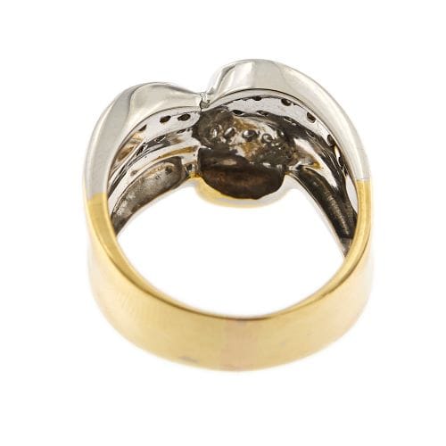 Bague Bague bandeau - Or jaune et or blanc 18 ct et diamants 58 Facettes 14836