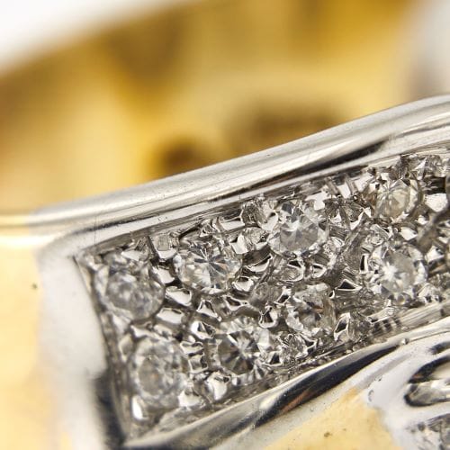 Bague Bague bandeau - Or jaune et or blanc 18 ct et diamants 58 Facettes 14836