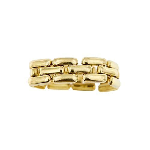 Bague 55 Bague maille panthère en or jaune 18 ct 58 Facettes 36256