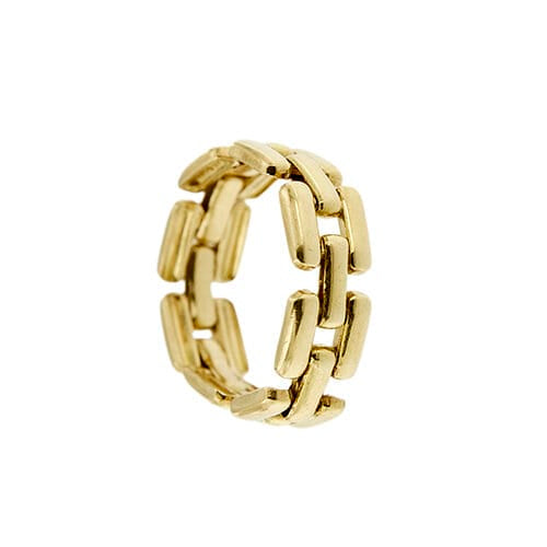 Bague 55 Bague maille panthère en or jaune 18 ct 58 Facettes 36256