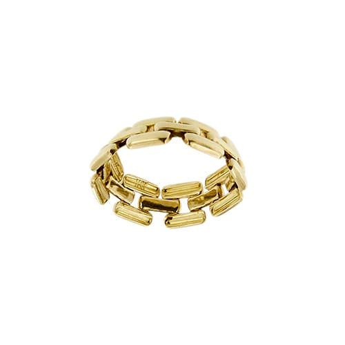 Bague 55 Bague maille panthère en or jaune 18 ct 58 Facettes 36256