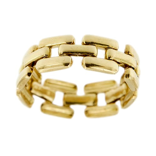 Bague 55 Bague maille panthère en or jaune 18 ct 58 Facettes 36256