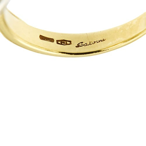 Bague 56 Salvini - Bague solitaire nœud en or jaune et blanc 18 ct et diamant 58 Facettes 36725