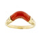 Bague 53 Bague vague en or jaune 18 ct avec corail et diamants 58 Facettes 37315