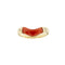 Bague 53 Bague vague en or jaune 18 ct avec corail et diamants 58 Facettes 37315