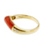 Bague 53 Bague vague en or jaune 18 ct avec corail et diamants 58 Facettes 37315