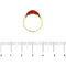 Bague 53 Bague vague en or jaune 18 ct avec corail et diamants 58 Facettes 37315