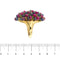 Bague 57 Bague bandeau ovale bombée en or jaune 18 ct avec rubis, saphirs et émeraudes 58 Facettes 34063