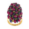 Bague 57 Bague bandeau ovale bombée en or jaune 18 ct avec rubis, saphirs et émeraudes 58 Facettes 34063