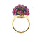 Bague 57 Bague bandeau ovale bombée en or jaune 18 ct avec rubis, saphirs et émeraudes 58 Facettes 34063