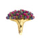 Bague 57 Bague bandeau ovale bombée en or jaune 18 ct avec rubis, saphirs et émeraudes 58 Facettes 34063