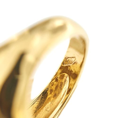 Bague 57 Bague bandeau ovale bombée en or jaune 18 ct avec rubis, saphirs et émeraudes 58 Facettes 34063