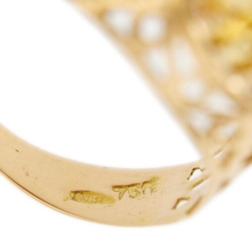 Bague 54 Bague petit doigt - Citrine en or rose 18 ct 58 Facettes 32407