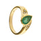 Bague Bague en or jaune 18 ct avec émeraude et diamants 58 Facettes 24033