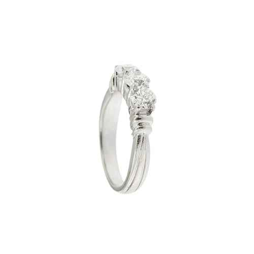 Bague 51 Bague trilogy - 3 diamants taille brillant en platine 950 58 Facettes 40622