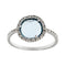 Bague 54 Bague en or blanc 18 ct avec topaze et diamants 58 Facettes 32814