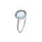 Bague 54 Bague en or blanc 18 ct avec topaze et diamants 58 Facettes 32814