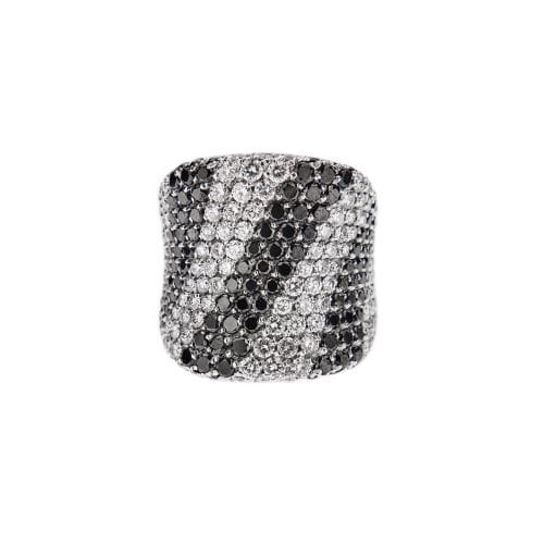 Bague 55 Bague bandeau - Diamants en or blanc 18 ct 58 Facettes 25639