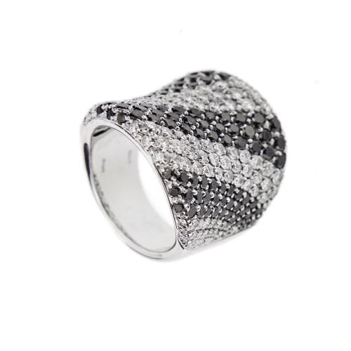Bague 55 Bague bandeau - Diamants en or blanc 18 ct 58 Facettes 25639