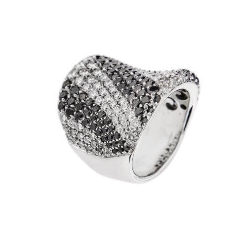Bague 55 Bague bandeau - Diamants en or blanc 18 ct 58 Facettes 25639
